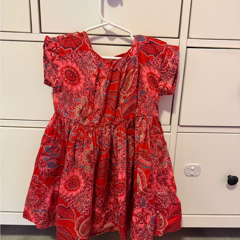 Floral Red Kids Dress